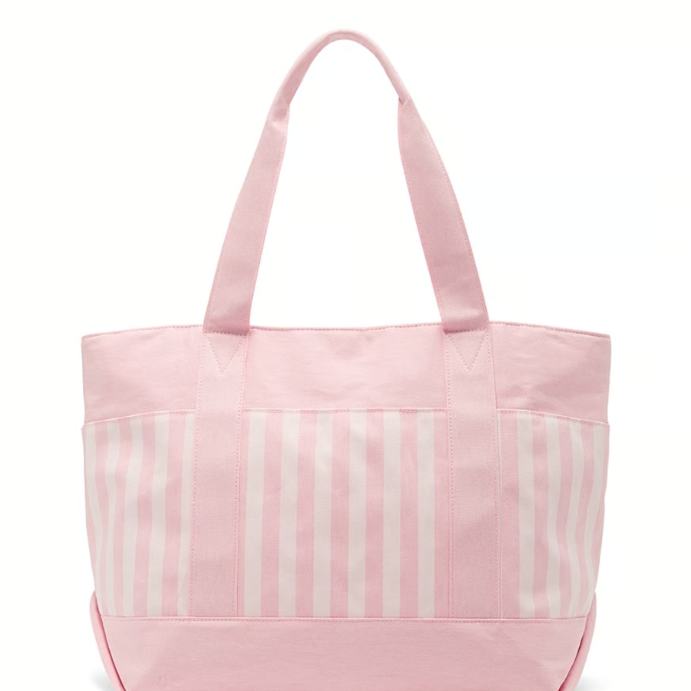Pink Striped Tote Bag